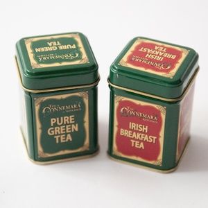 Set of 2 Miniature The Connemara Kitchen Irish Breakfast & Green Tea Tins EMPTY